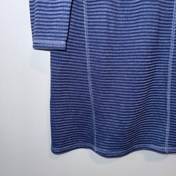 J. Jill Perfect Pim Womens Blue Striped Pima Cotton Long Sleeve Dress S - Picture 3 of 7